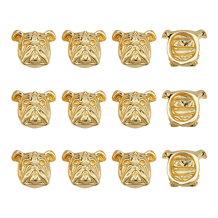 12Pcs Alloy Puppy Beads FIND-OC0014-14G-1