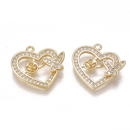 Brass Micro Pave Cubic Zirconia Peg Bails Pendants LS-KK-T038-359G-1