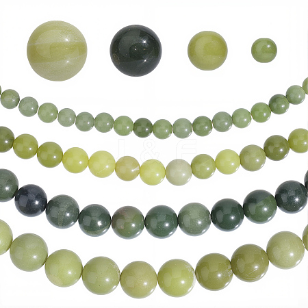 120Pcs 4 Styles Natural Chinese Jade/Southern Jade Beads G-PA0002-14-1