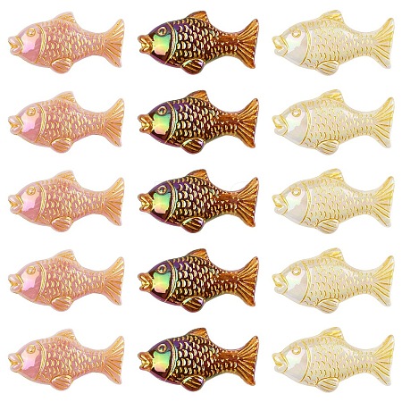 20Pcs Plating Opaque Acrylic Beads MACR-YW0004-12-1
