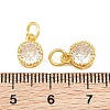 Brass Pave Cubic Zirconia Charms CU-CBA3D67-02G-10-3