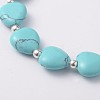 Heart Synthetic Turquoise Stretch Bracelets BJEW-JB02066-01-2