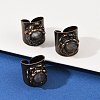 Brass with Natural Labradorite Cuff Rings RJEW-Z112-02R-02-1