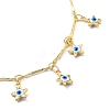 Star with Evil Eye Charm Necklace & Bracelet Jewelry Sets SJEW-JS01131-6