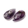Natural Amethyst Pendants G-P586-01G-07-2
