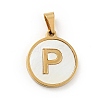 PVD Vacuum Plating 304 Stainless Steel with White Shell Pendants STAS-G268-01P-G-2