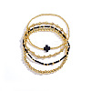 4Pcs Gothic Brass Cross Stretch Bracelet Sets YK6983-1-1
