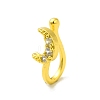 Clear Cubic Zirconia Moon Clip on Nose Rings AJEW-F059-13G-1