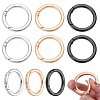 9Pcs 3 Colors Alloy Spring Gate Rings FIND-NB0006-25C-1