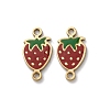 304 Stainless Steel Enamel Strawberry Connector Charms STAS-A121-02G-01-1