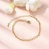 Brass Link Chain Bracelet for Women BJEW-A065-08G-2
