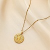 Constellation Coin Stainless Steel Pendant Necklace for Women PW-WG95399-07-1