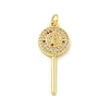 Brass Micro Pave Cubic Zirconia Pendants KK-U044-06G-1