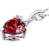 Heart Shape Brass Glass Imitation Ruby Pendants for Women NJEW-BB66014-E-3