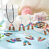 16Pcs 8 Colors Resin and Walnut Pendants FIND-TA0006-36B-8