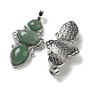 Natural Green Aventurine Pendants G-Q158-04F-2