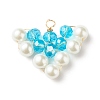 Electroplate & Pearlized Glass Beads Pendants PALLOY-JF01248-4
