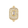 Brass Micro Pave Cubic Zirconia Connector Charms CU-CBAAB9C-01G-02-1