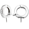 2Pcs Rhodium Plated 925 Sterling Silver Micro Pave Cubic Zirconia Cup Peg Bails FIND-BBC0003-44-1