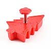 Christmas Themed Plastic Plastic Cookie Cutters BAKE-PW0007-023-4