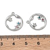 304 Stainless Steel with Rhinestone Pendants SA-CBA49D2-05P-3