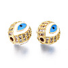 Golden Plated Brass Micro Pave Cubic Zirconia Beads ZIRC-S061-130A-01-2