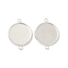 Flat Round Brass Connector Cabochon Settings KK-K414-13B-S-1