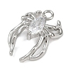 Brass Pave Clear Cubic Zirconia Pendants KK-L238-02P-2