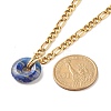 Natural Mixed Stone Donut Pendant Necklace NJEW-JN03815-6