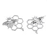 201 Stainless Steel Bee and Honeycomb Lapel Pin JEWB-N007-124P-3