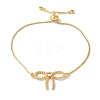 Brass Micro Pave Cubic Zirconia Silder Bracelets for Women BJEW-C070-01A-G-2