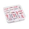 40Pcs 4 Colors Printed  Opaque Acrylic Beads OACR-FS0004-05-6