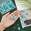   100Pcs 5 Styles Craft Findings Dyed Synthetic Turquoise Gemstone Flat Back Teardrop Cabochons TURQ-PH0001-06-3