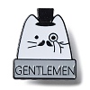 Cartoon Cat with Word Gentlemen Enamel Pin JEWB-E025-03EB-03-1