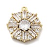 Brass Micro Pave Clear Cubic Zirconia Pendants KK-L228-10G-1