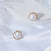 1Pair Baroque Alloy & Imitation Pearl Stud Earrings EJEW-LP0008-014-3