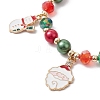 Alloy Enamel Santa Claus Christmas Tree Charm Bracelets BJEW-TA00465-3