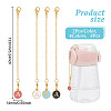 Flat Round with Letter A Alloy Enamel Pendant Decoration HJEW-AB00704-2