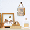 Rectangle Mini Brass Wall Hanging Photo Frame for Pressed Flower with Chain ODIS-WH0061-05AG-6