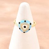 Brass Micro Pave Cubic Zirconia Cuff Open Rings for Women RJEW-K264-16G-01-1