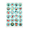 Christmas Theme Round Paper Gift Tag Self-Adhesive Stickers DIY-K032-82C-1