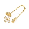 Brass Pave Clear Cubic Zirconia European Safety Chains with Charms KK-L236-15A-G-2
