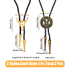 2Pcs 2 Style Adjustable Vintage PU Leather Bolo Ties NJEW-HY0001-01-2