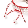 Natural Crackle Quartz & Lava Rock Braided Bead Bracelets Set BJEW-JB07212-03-8