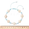 Adjustable Ocean Turtle Synthetic Turquoise & Dyed Round Natural Howlite & Imitation Pearl Braided Bead Anklets for Womem AJEW-AN00785-2