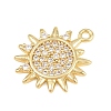Brass Micro Pave Clear Cubic Zirconia Charms CU-CBA0565-06G-2