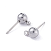 Non-Tarnish 304 Stainless Steel Ball Post Stud Earring Findings X-STAS-Z035-01P-A-2