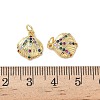 Brass Micro Pave Cubic Zirconia Charms KK-D502-26G-G-3