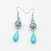 Bohemian Zinc Alloy Synthetic Turquoise Dangle Earrings LQ8241-6-1