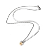 304 Stainless Steel with Plastic Bead Necklace NJEW-Q335-01B-P-1